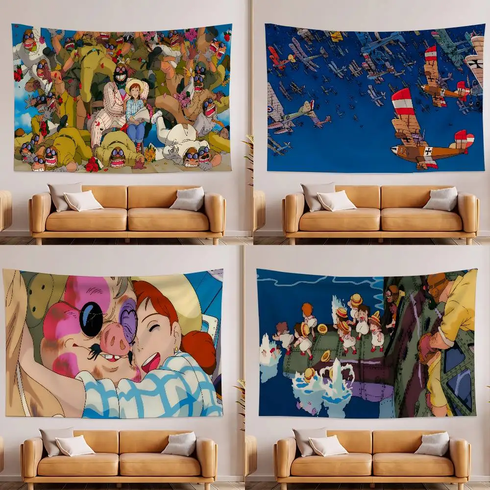 P-Porco R-Rosso Tapestry Wall Hanging Tapestry Art Deco Blanket Curtain Hanging At Home Bedroom Living Room Decor
