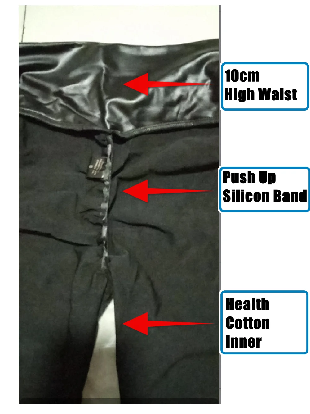 Womens Butt Lifting Leggings Faux Leather High Waisted Leggin Stretchy Bottom Ass Pants Silicon Pull Up Elastic Band Pleather