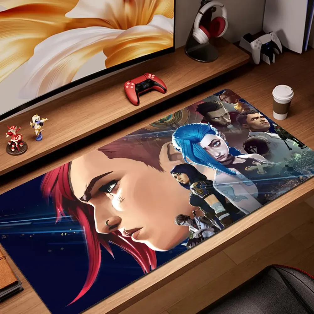 Mouse Pad Gamer Arcane Desk Mat Large Mousepad Gamer Accessories PC Computer Keyboard Desk Pad ALeague of Legends Jinx Rubber