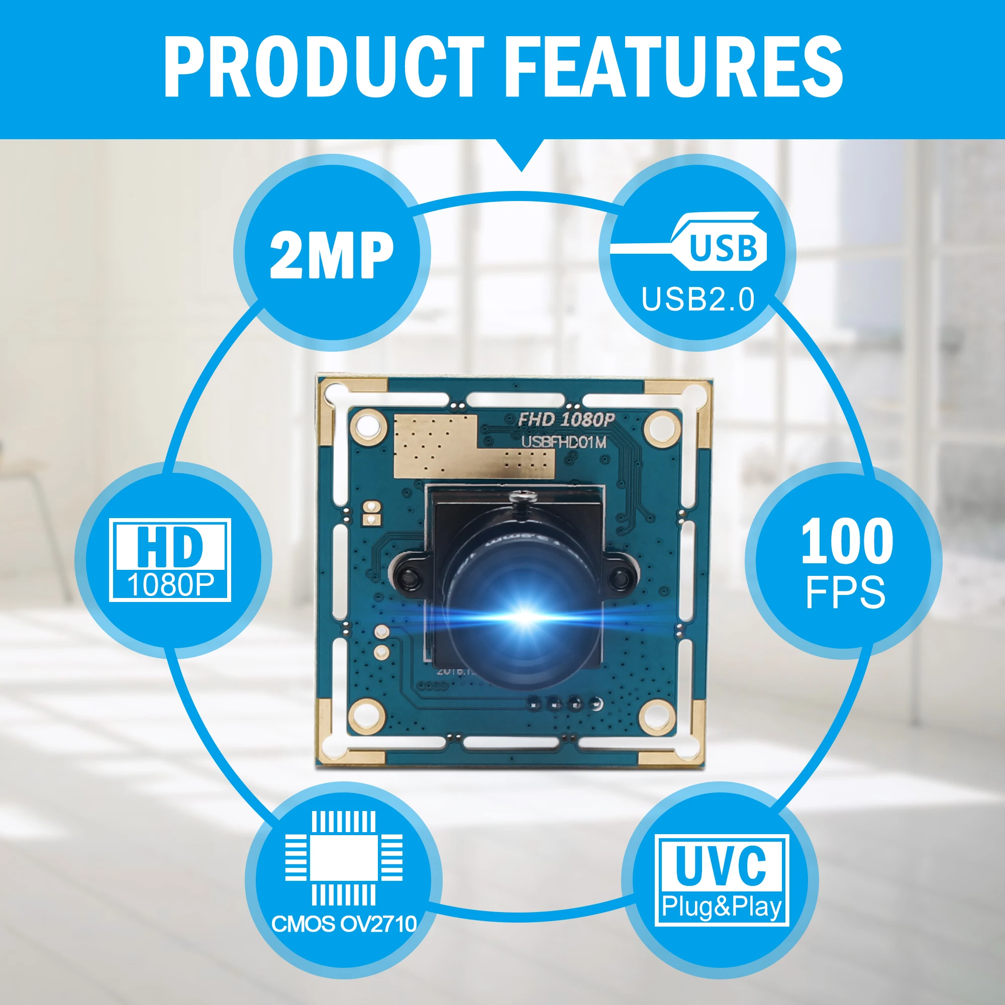 OV2710 2mp High Speed 120fps 1080P Cctv Micro Mini USB Camera Module Linux Android windows for Kiosk, ATM, Robot Vision