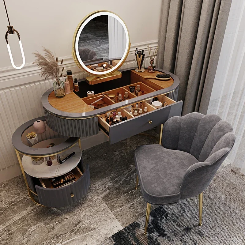 Modern Charm Dressing Table Luxury Nordic Salon Drawer Nordic Dressing Table Mirror Chair Storage Coiffeuse Furniture Makeup