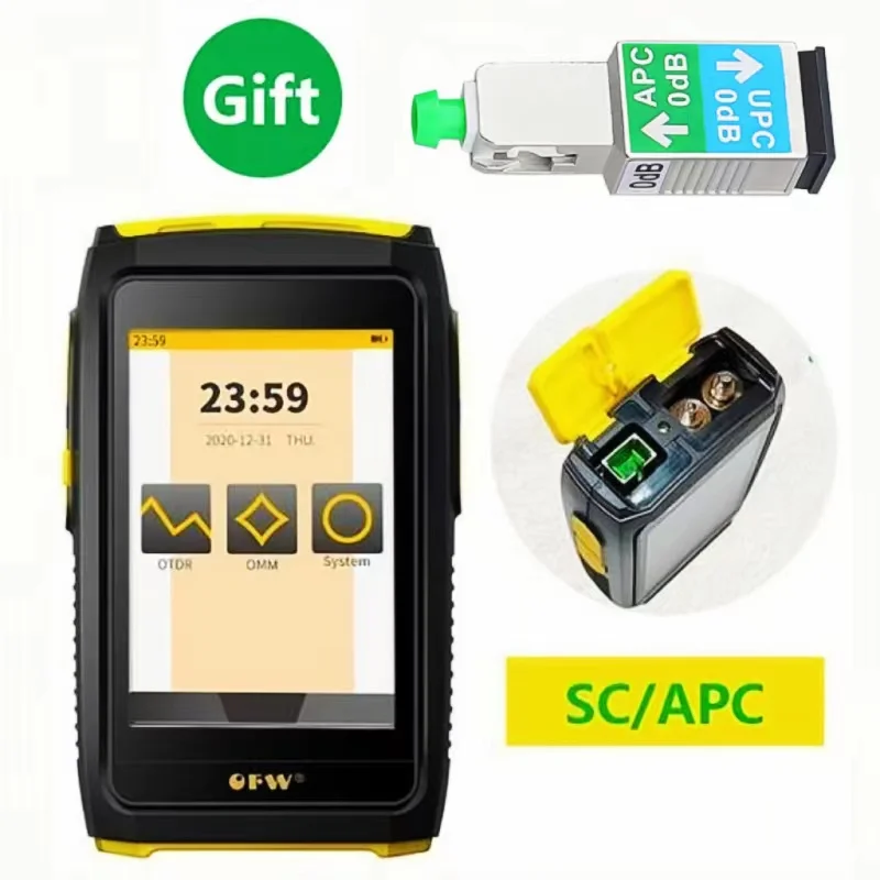 New OFW Mini OTDR Active Fiber Live Test 1550nm 20dB Optical Fiber Reflectometer Touch Screen OPM VFL OLS Fiber Tester SC