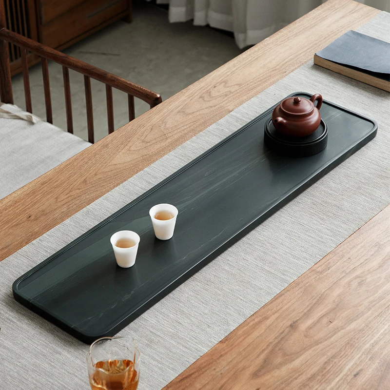 ‌Premium Blackstone Tea Ceremony Set - Removable Splash-Proof Tea Table, Zen Style Home Accessories with Anti-Mold Coasters