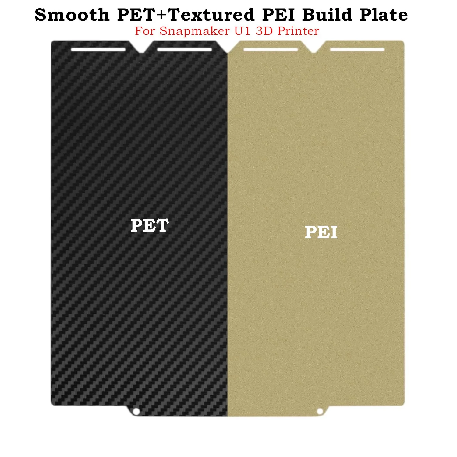 For Snapmaker U1 Build Plate 276x293mm Double Sided Textured PEI+Smooth PET Carbon Fiber Sheet Flexible Spring Steel Easy Remove