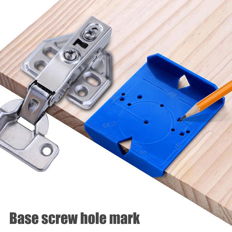 2Pcs Hinge Drilling Locator Cabinet Door Hinge Punching Positioning Ruler Template Woodworking Hinge Installation Auxiliary Tool