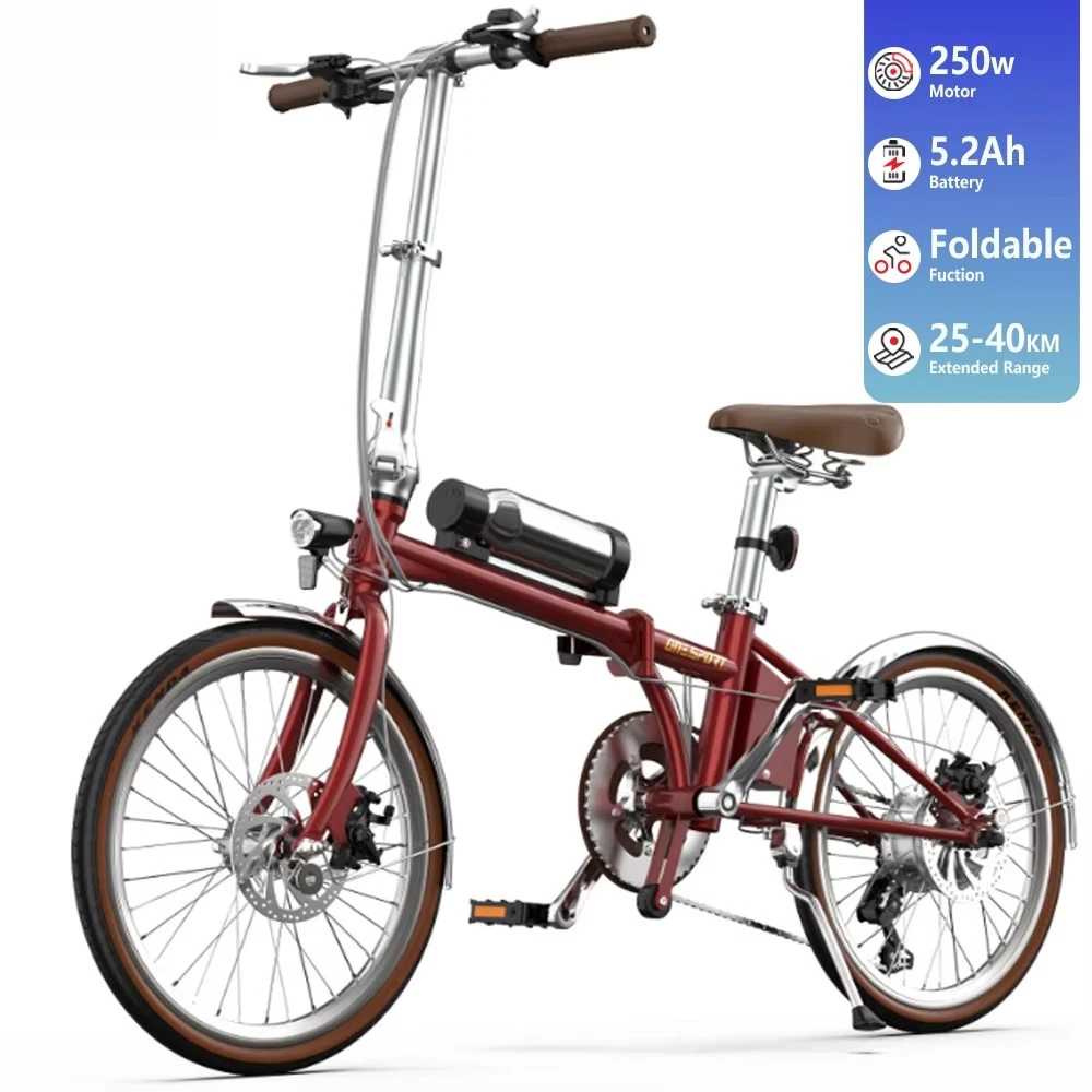 

36V 250W Rear Hub Motor Hydraulic Disc Brakes 7-Speed Folding Electric Road Bike Urban Commuting