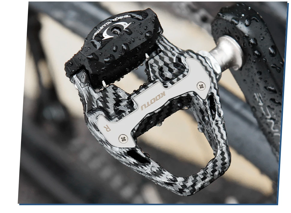 Pedales automáticos para bicicleta de carretera, pedales con clip de carbono con rodamientos sellados, funciona con peda
