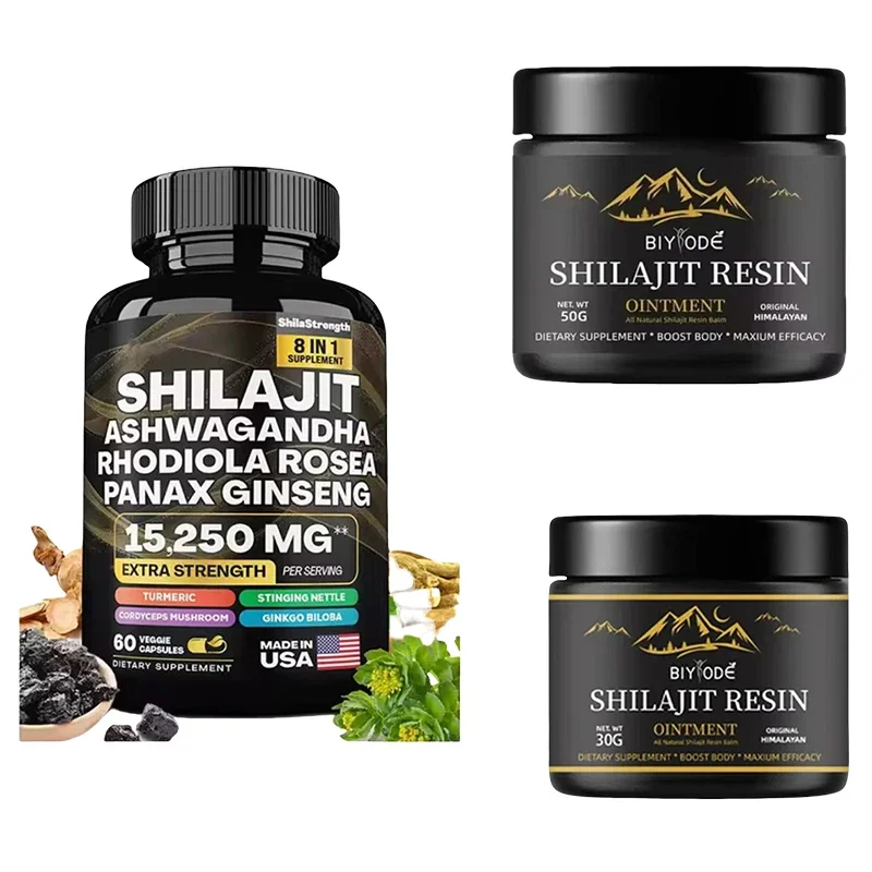 100% Himalayan BIO Shilajit Pasta Trace Suplementos Minerais Trace Xilaizhi Element Suplemento Maquiagem