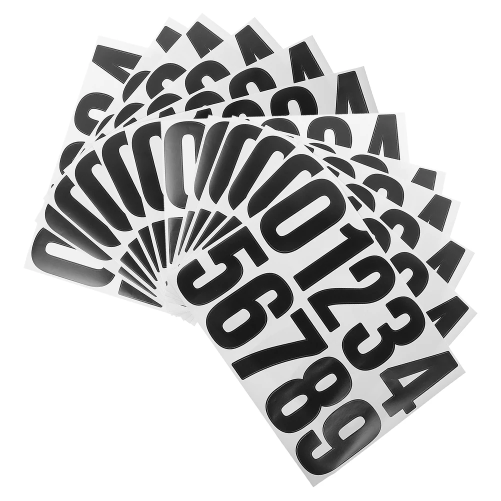 

10 Sheets Digital Stickers Mailbox Number Address for Adhesive Numbers Labels House Bin