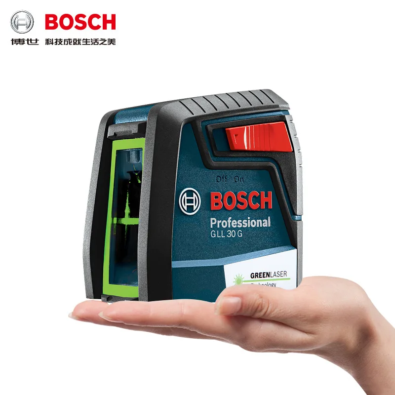 Bosch GLL30G Green Light Laser Level Two Lines Automatic Horizontal Vertical Cross-Line Lasers Level Self-leveling Construction