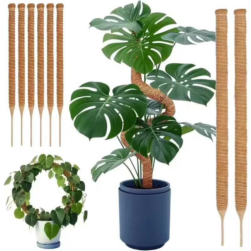 Bendable Plants Climbing Support Plant Moss Coir Pole Bottom Climbing Bracket Deformed Coconut Palm Stick Plant Climbing Support