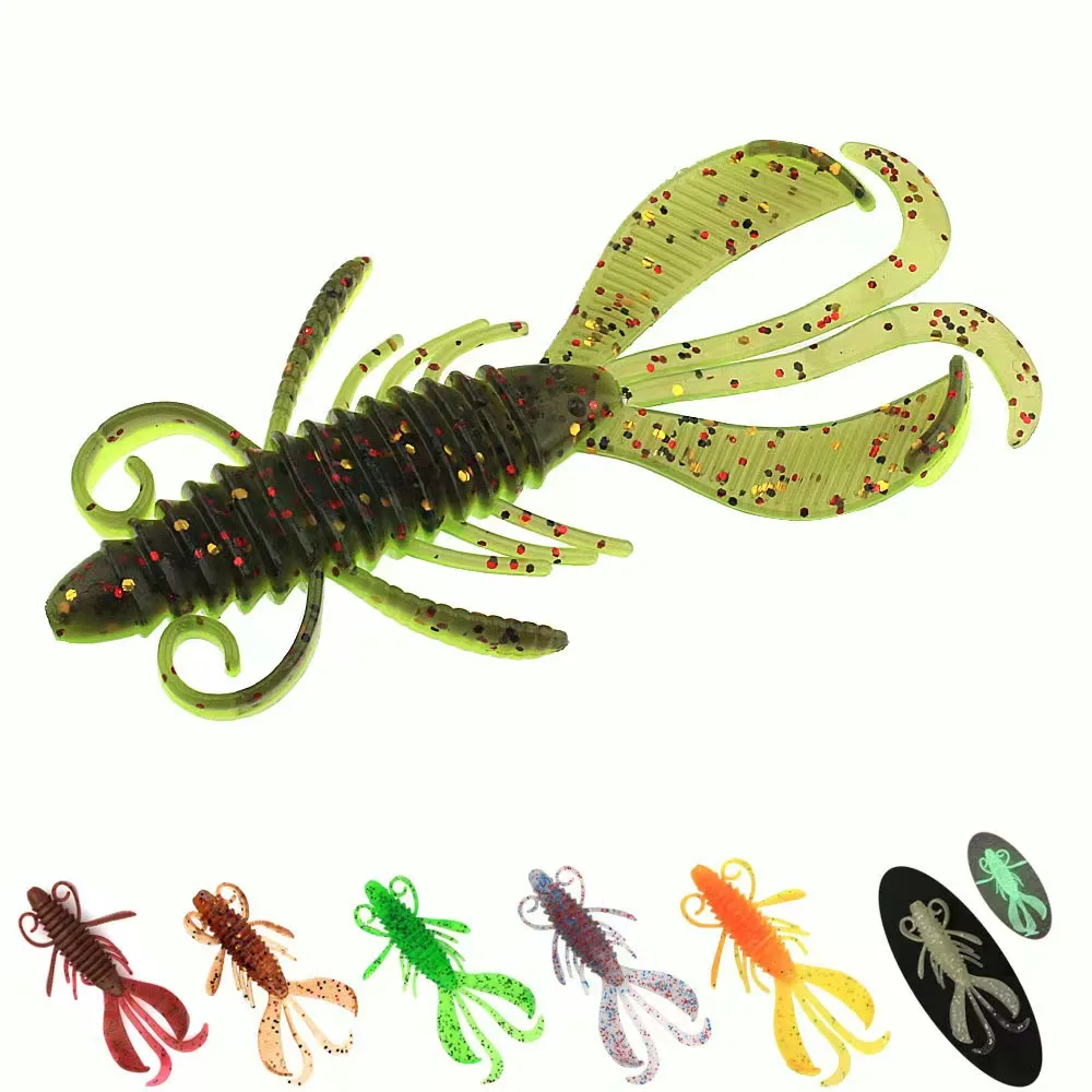 TPR Floating Craw 60mm/2.2g 6pcs 95mm/6g 4pcs Soft Lure Fishing Lures shrimp Lobster Soft Plastic Lure Fishing Lures