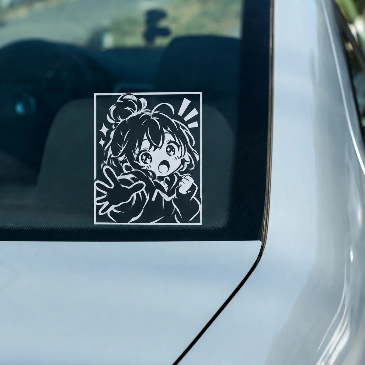 Anime Girl Expression Car Sticker Vinyl Decal for Auto Body and Window Decor