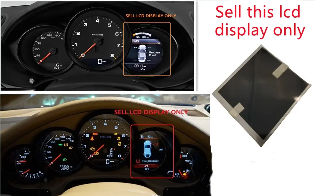 Color LCD Display for Porsche Cayenne Panamera Macan Cayman Boxster Carrera Instrument Cluster Screen Replacement