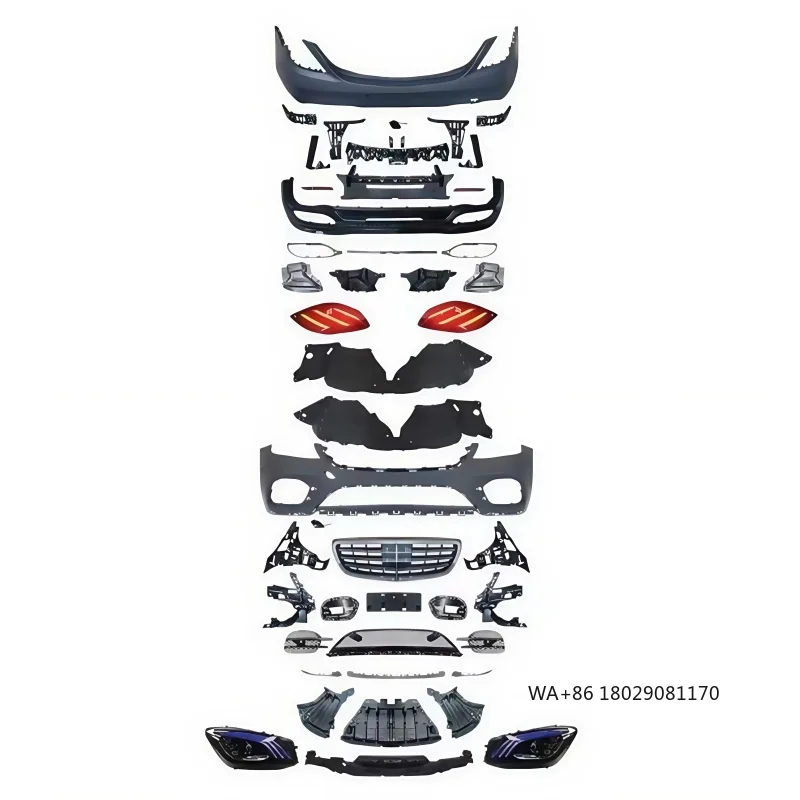 

Подходит для Mercedes Benz S-Class W222 Modified Later S450 Sport, решетка переднего бампера, боковая юбка, хвостовая губа, хвост горла, объемный звук