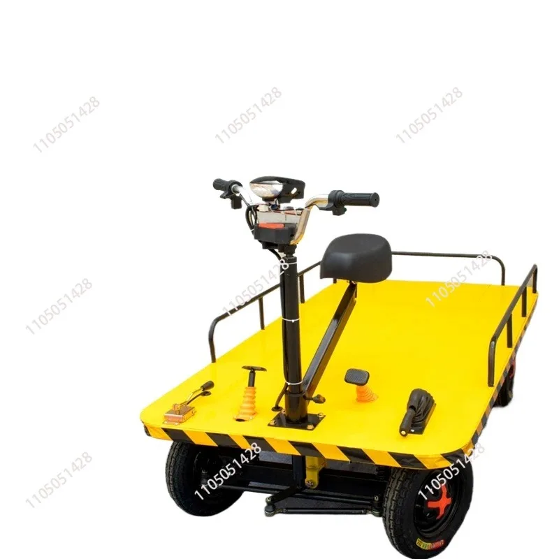 Electric flatbed truck, moving vehicle, four-wheeled trolley, reverse transport vehicle, heavy pulling of goods, warehouse