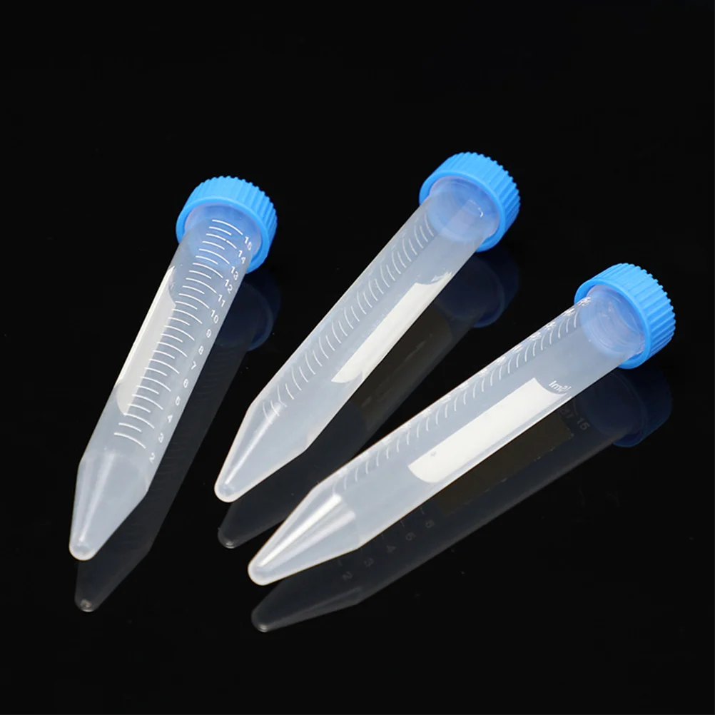 30 Pcs Centrifuge Tube Anticoagulant Centrifugal Vials Screw Cap Test Tubes with Lids for Scientific Experiments Plastic