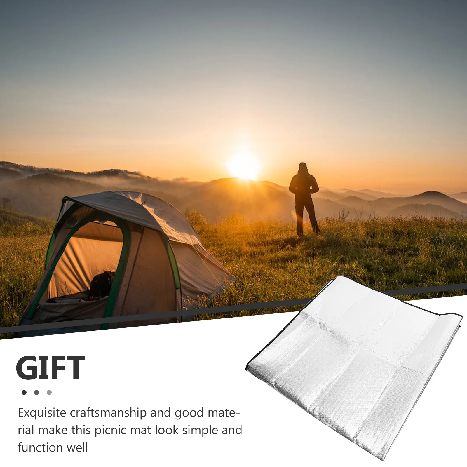 

Waterproof Aluminum Film Pad Picnic Mat Portable Camping Sleeping Beach Blanket Foil