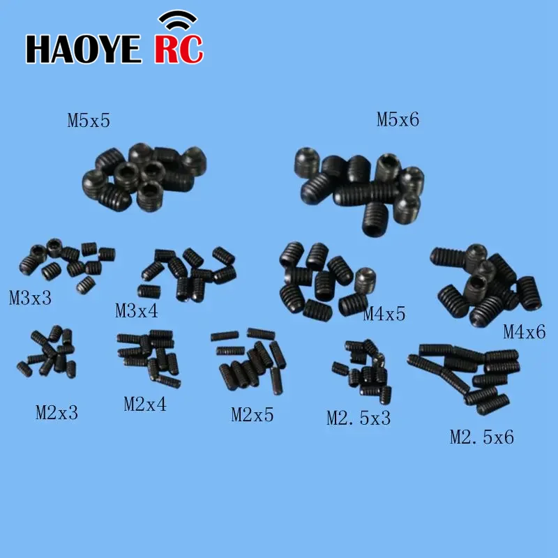 Haoye 20pcs M2 M2.5 M3 M4 M5 Metal Steel Hex Socket Set Screws Grub Screw For Rc Model Plane Accessories