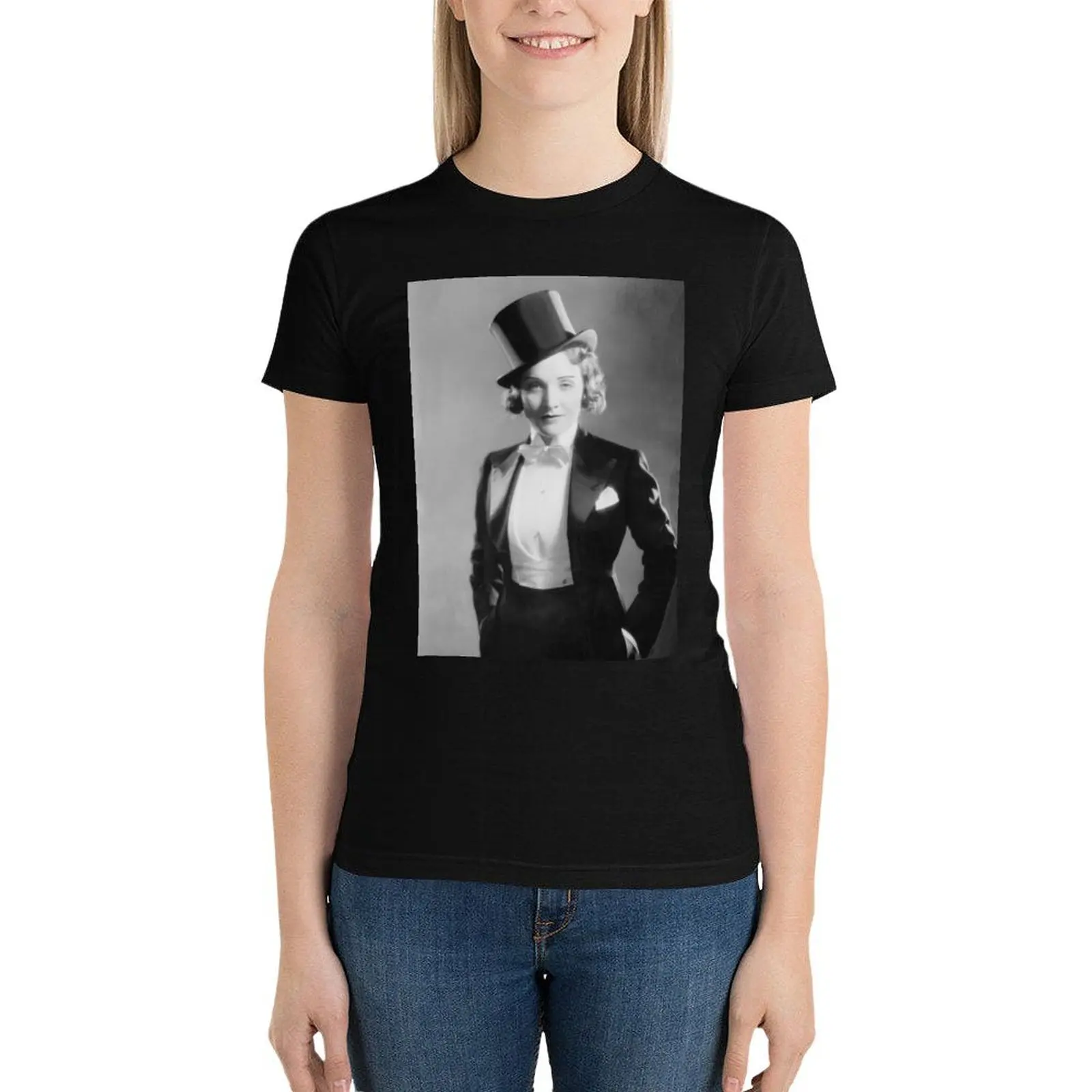 Marlene Dietrich morocco T-Shirt oversized female workout shirts for Women loose fit