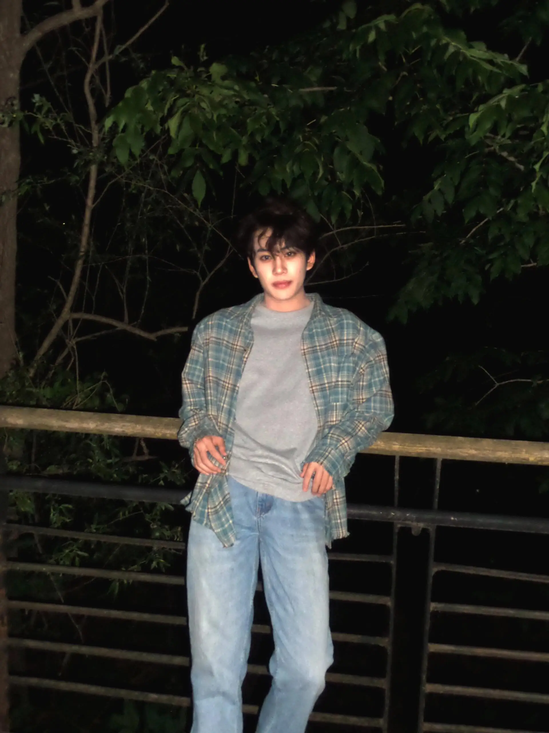 

American Retro Brued Plaid Long Sve irt Men's Casual Outerwear Autumn High-End Feeling Cool Trendy Brand Plaid irt