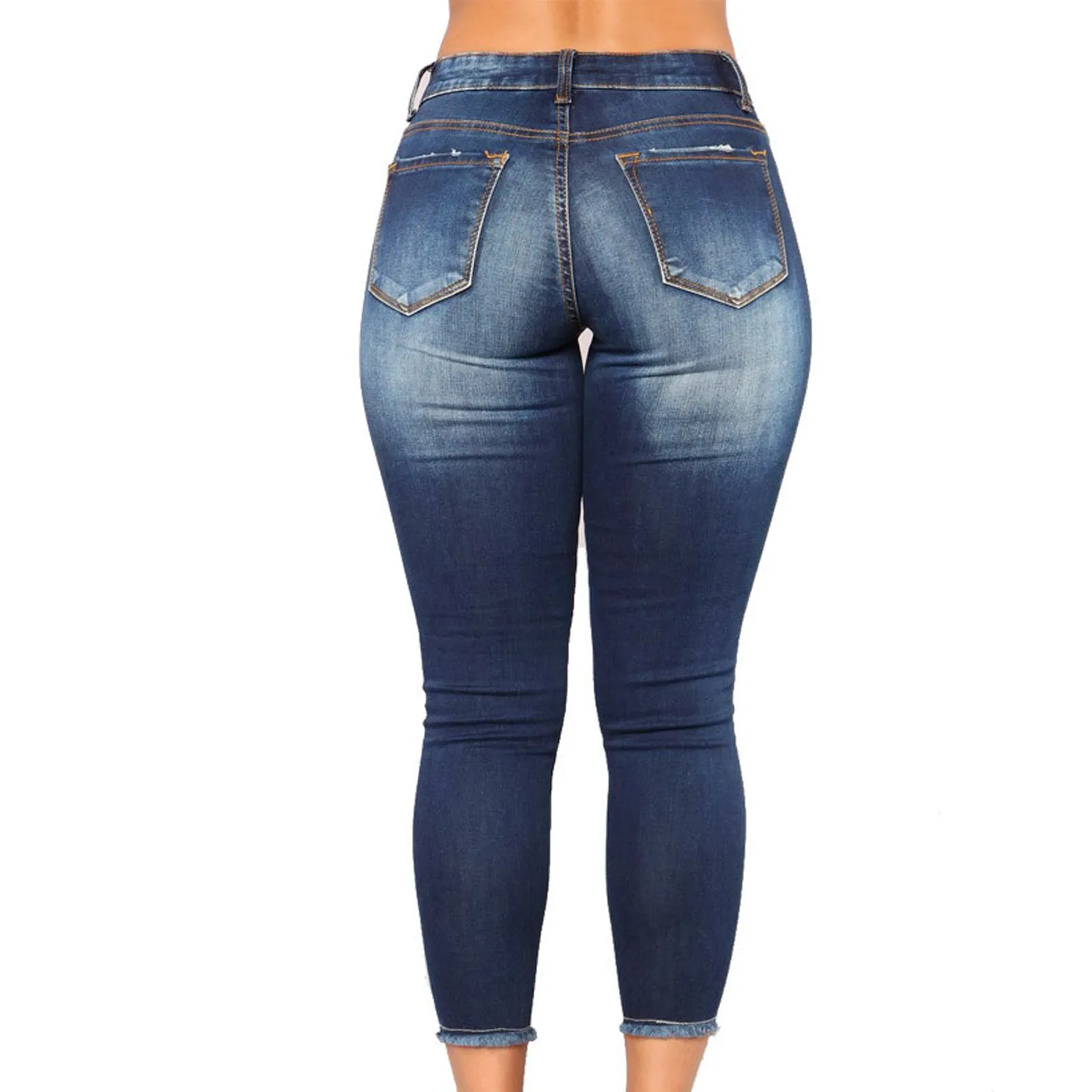 Women's Luxury High Waist Stretchy Ripped Jeans Slim Fit Skinny Denim Trousers Casual Streetwear for Daily Wear