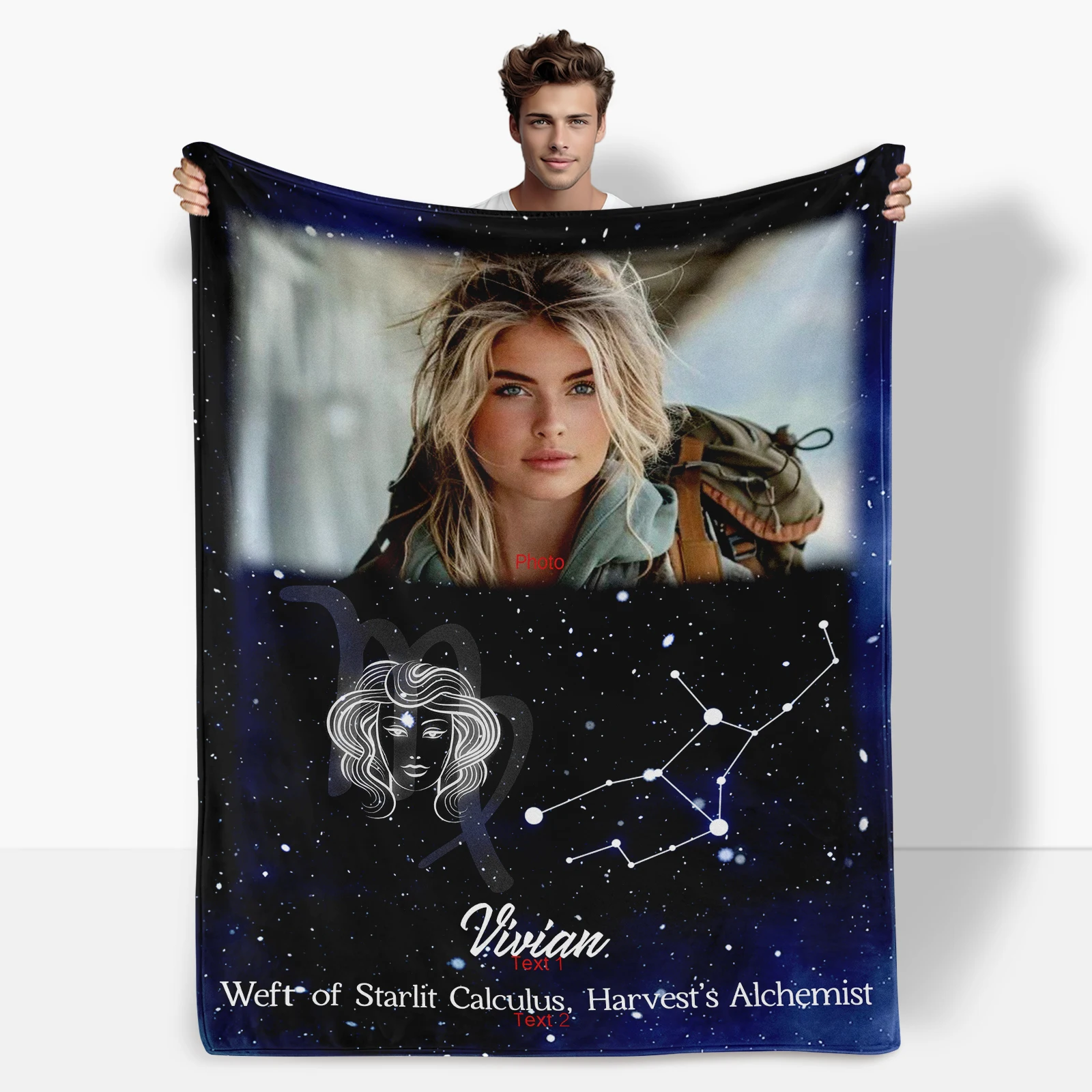 Custom Virgo Zodiac Sign Blanket With Starry Sky Design For Unique Gifts And Celestial Home Decor