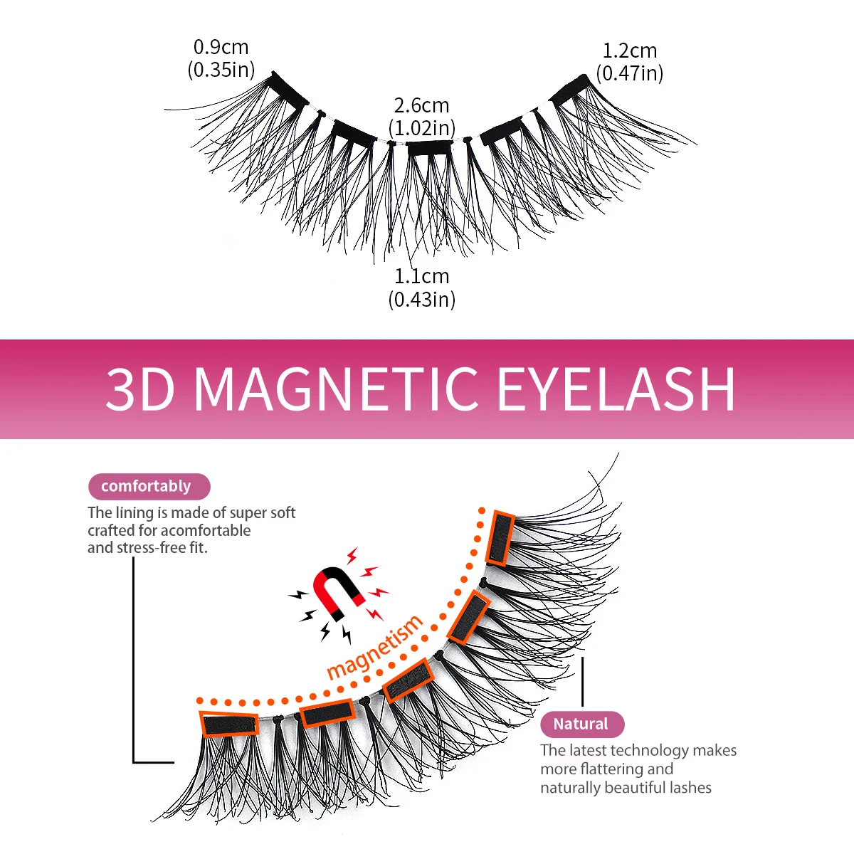 MAGEFY Ciglia magnetiche naturali 3D con pennello per ciglia Ciglia finte riutilizzabili Set di pinzette magnetiche per ciglia finte lunghe naturali