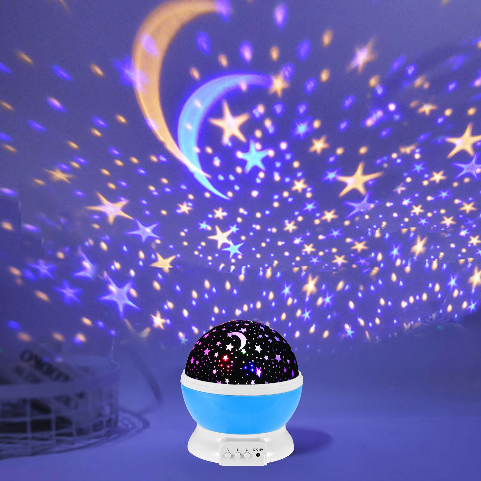 Star-Gazing Bedroom Night Light, Enchanting Rotating Starlight Projector, USB-Powered, Safe Low Voltage Decoration