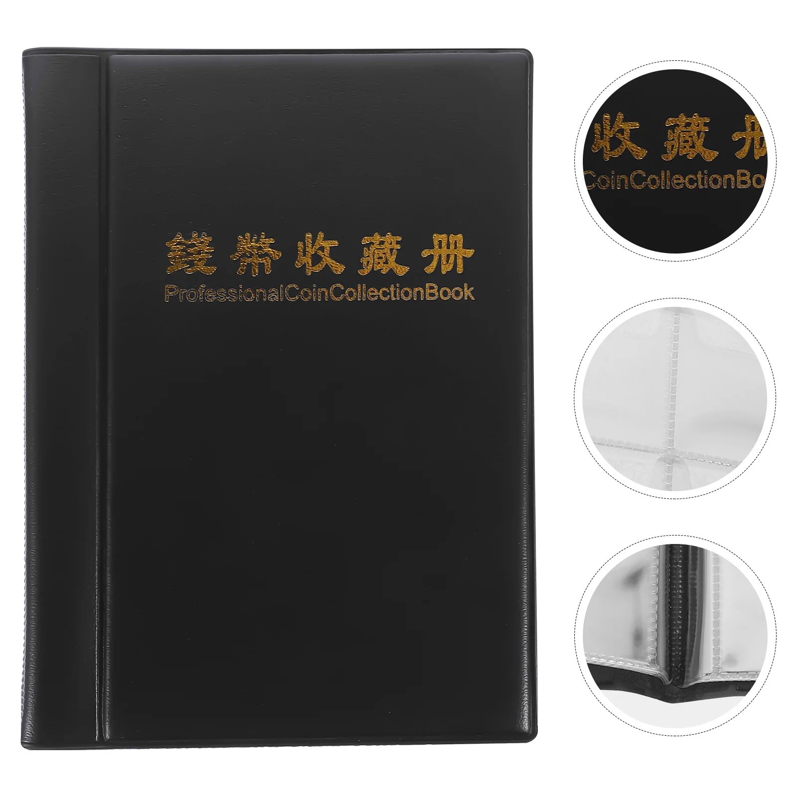 Coin Albums Collection Book Commemorative Rose Black Photo Collector Pu Holder Picture
