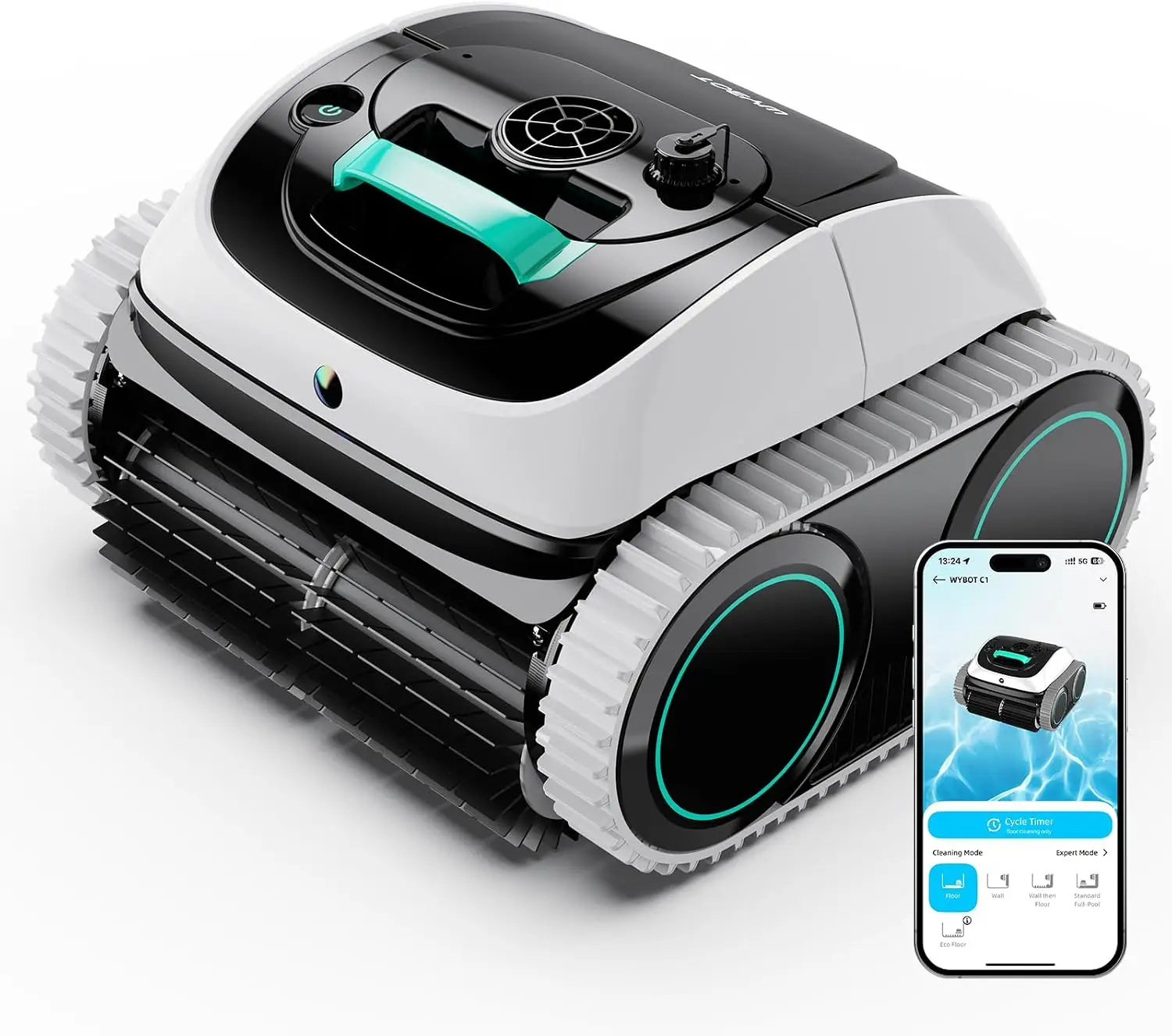 C1 Cordless Robot Vacuum for Inground Pools, Grey with White | 4-in-1 Robotic Pool Cleaner for Above Ground Pool, 160 Mins