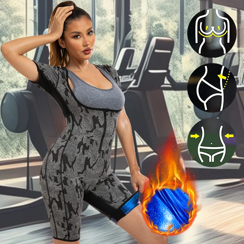 المرأة السراويل كم السراويل ساونا بذلات رياضية للكبار فقدان الوزن كامل محدد شكل الجسم ضغط مع المنشعب الإبط تنفس