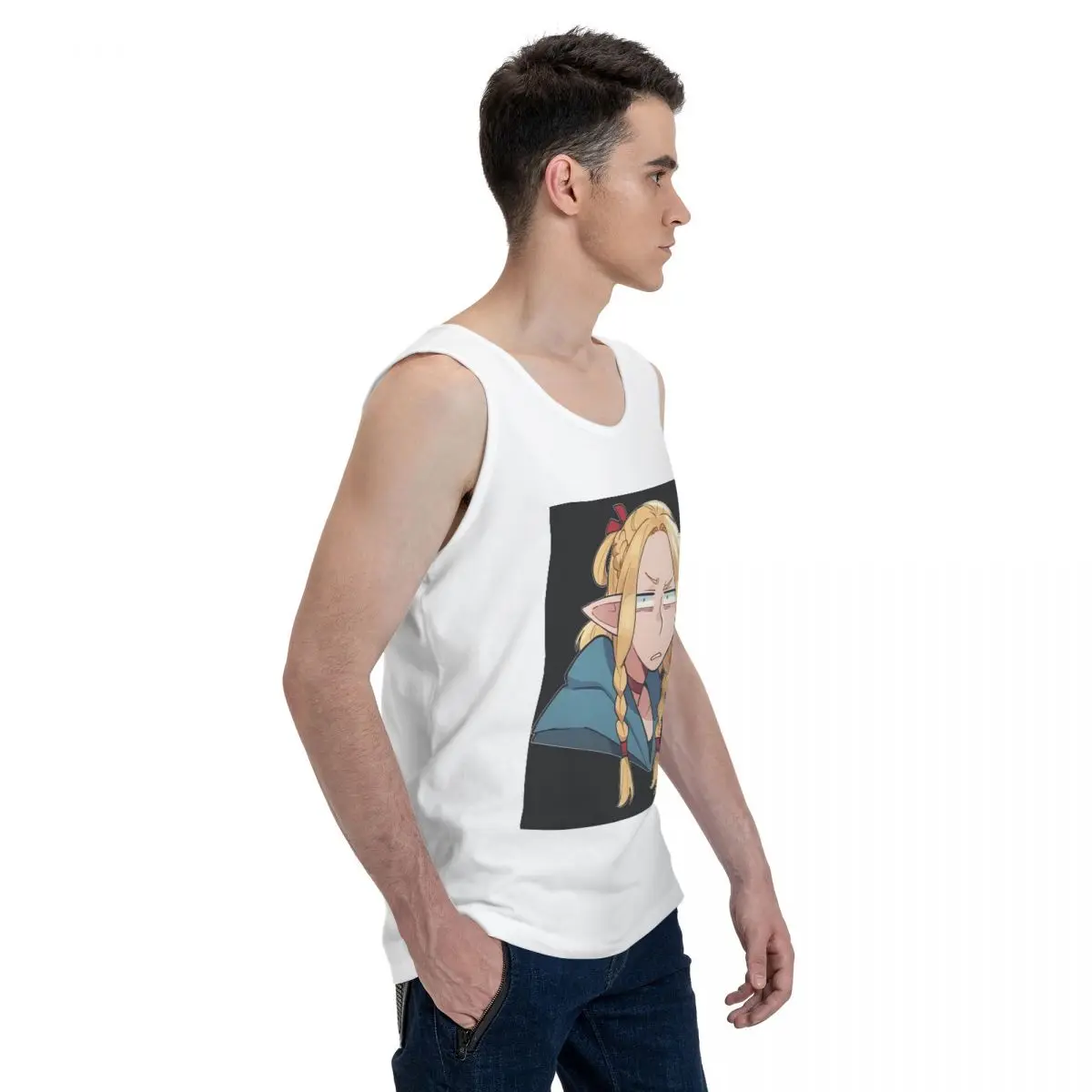 Dungeon Meshi Senshi Delicious In Dungeon 100% Cotton Men's Sweatshirt Vest Sleeveless Clothing Tees Men Tank Tops T-shirt