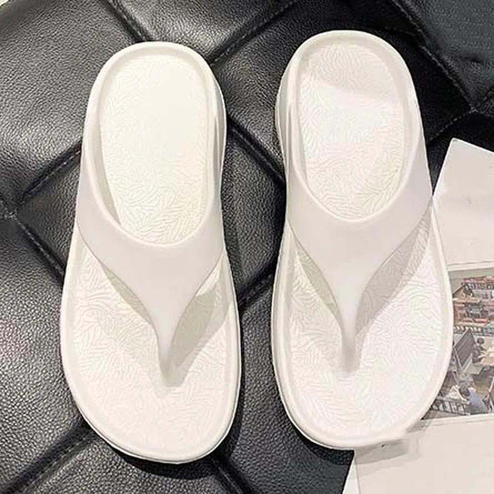 Sandal Soft Sole Non-slip Flip Flops Resilience Thickened EVA Slippers Stylish Solid Color Outdoor Flip Flops Vacation Travel