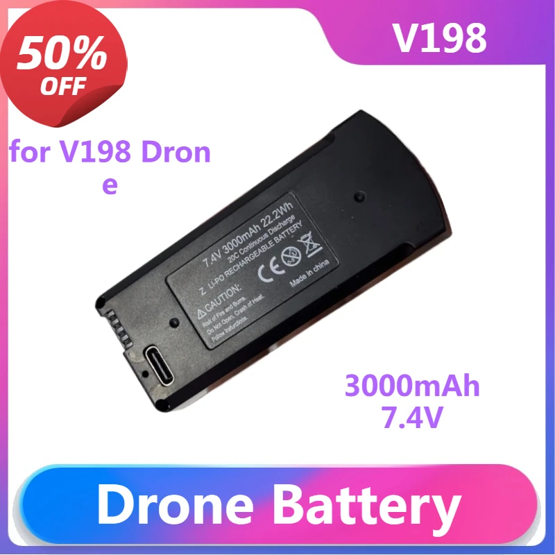 

V198 Drone Batterys for V198 Avoidance Remote Control Drone Quadcopter Accessories 7.4V 3000mAh Battery