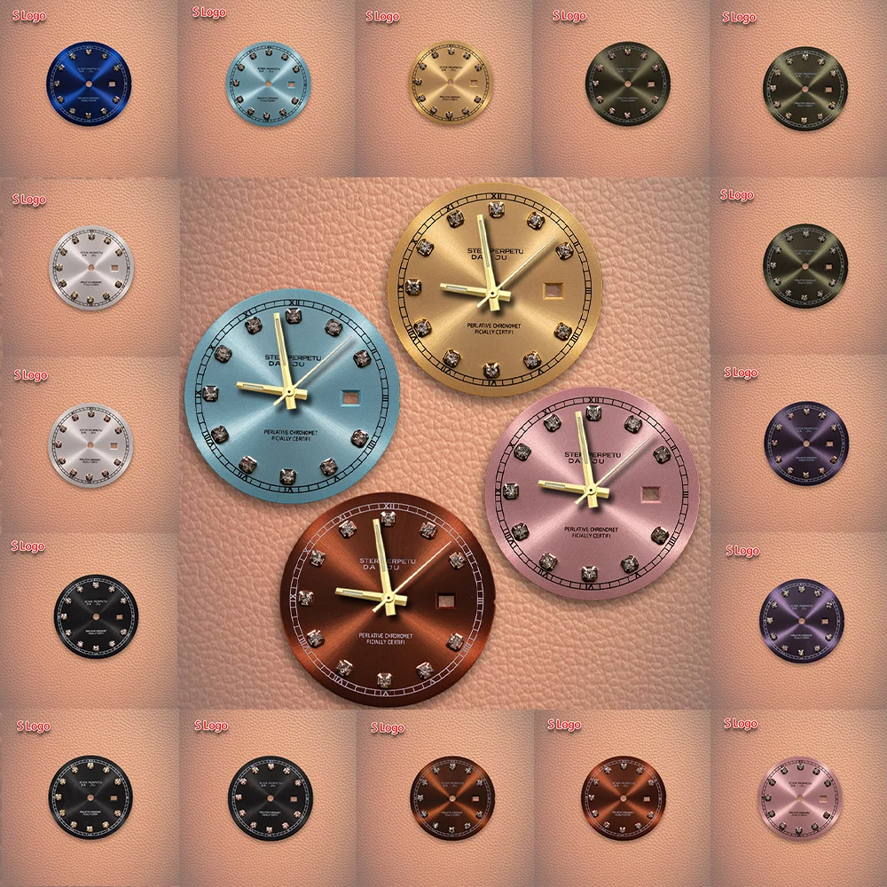 

Новый 24,5 мм S логотип с бриллиантовым циферблатом NH05 циферблат кофейного цвета подходит для механизма NH05 без светящихся аксессуаров для модификации часов