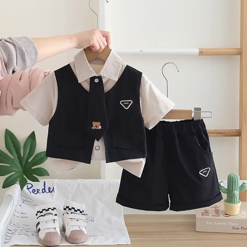 

New Summer Baby Clothes Suit Children Boys T-Shirt Shorts 2Pcs/Sets Fashion Kids Clothing Toddler Casual Costume Infant Outfits