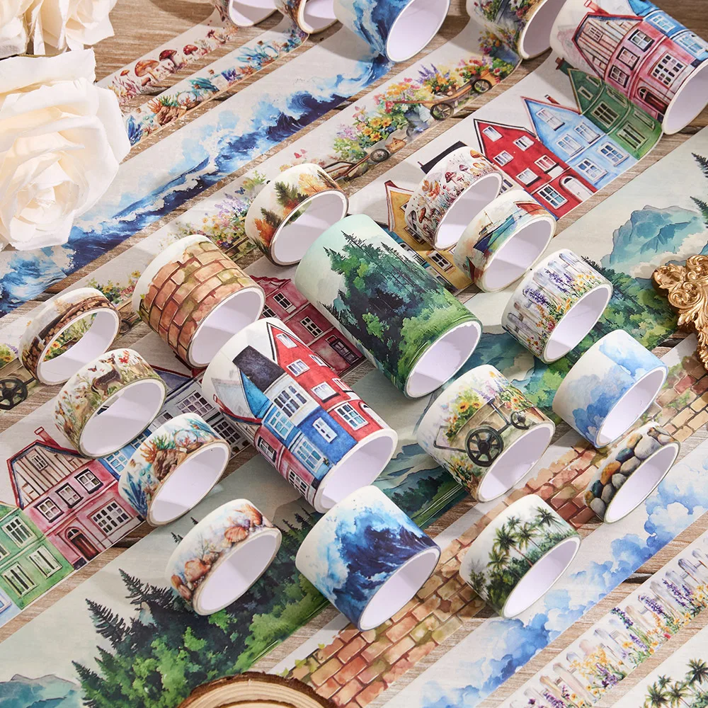 20 لفات خمر رحلة رائعة اشي أشرطة مجموعة الزخرفية Scrapbppking ملصق شريطٌ لاصق DIY بها بنفسك الحرفية مخطط دفتر