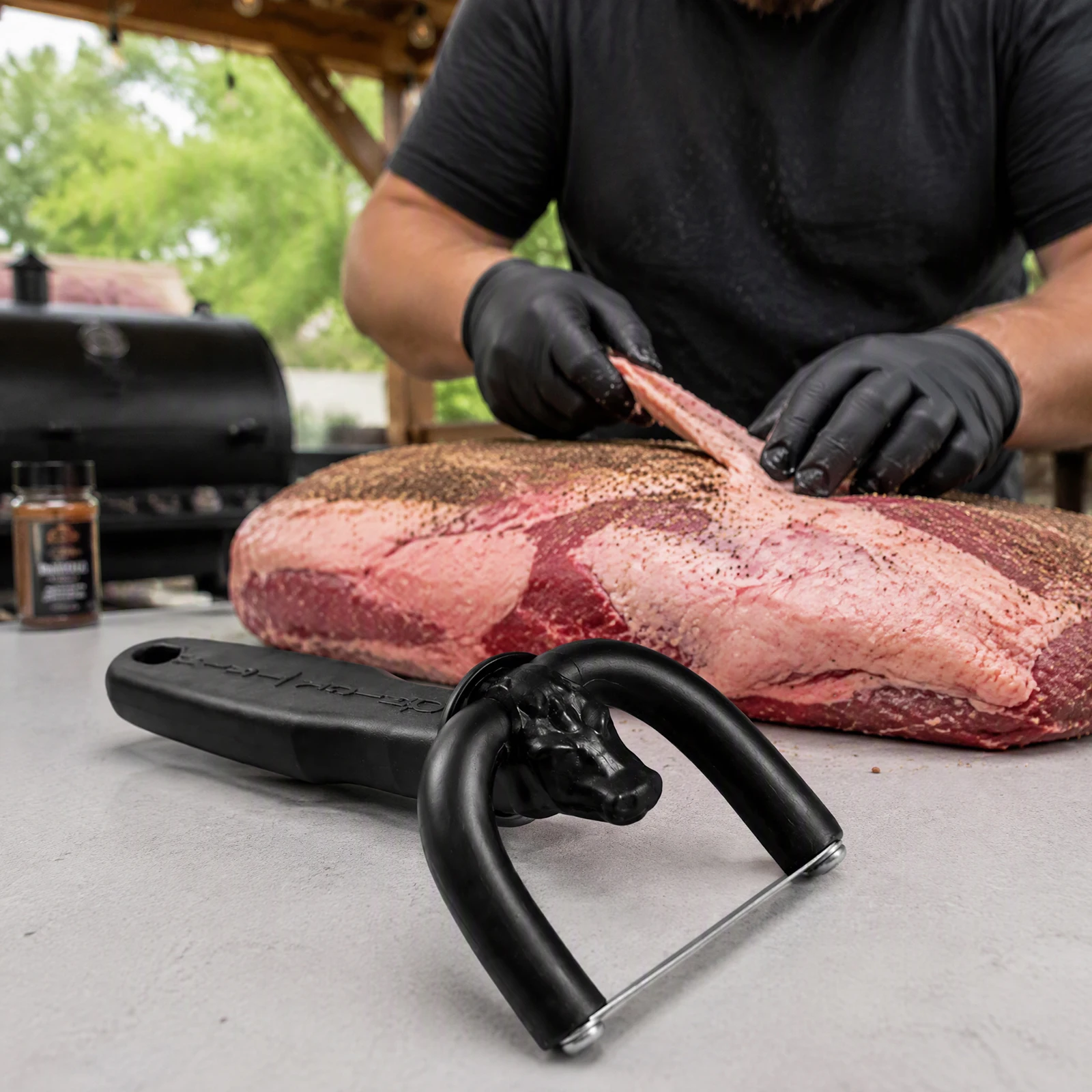 Handheld Fat Trimmer Meat Cutter with Ergonomic Non-slip Handle U-shape Kitchen Cooking Tool Gadget For Cutting Beef & Pork Meat