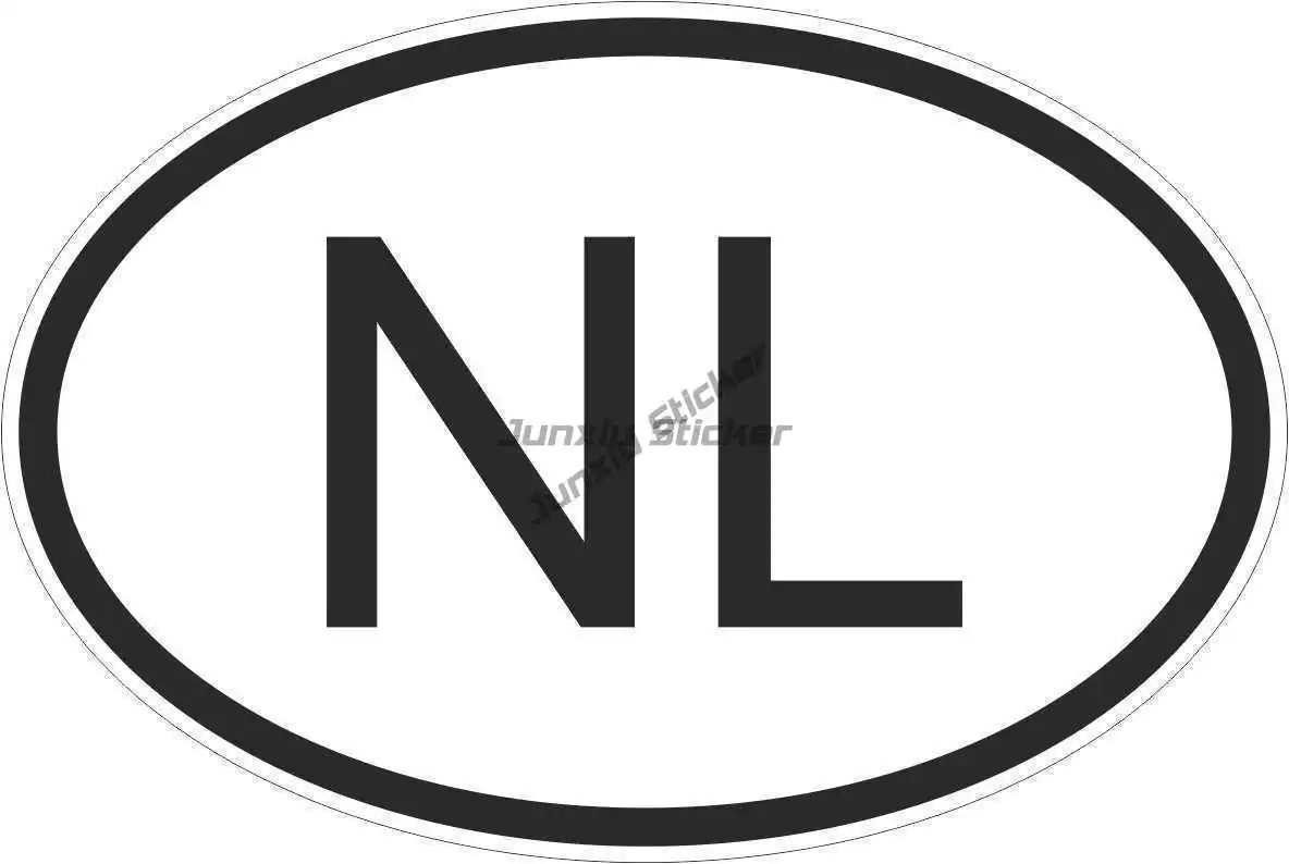 OVAL sticker flag country code bumper decal car netherlands NL Car and Accessories Ornaments Jdm Decor Robot Gadgets