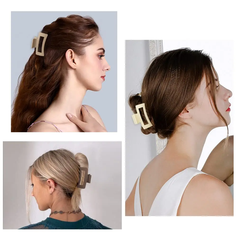 Ensemble de pinces à cheveux pour femmes et filles, épingles à cheveux en forme de crabe non aldé, accessoires de mode BarCord, cadeaux noirs, café, 4 pièces