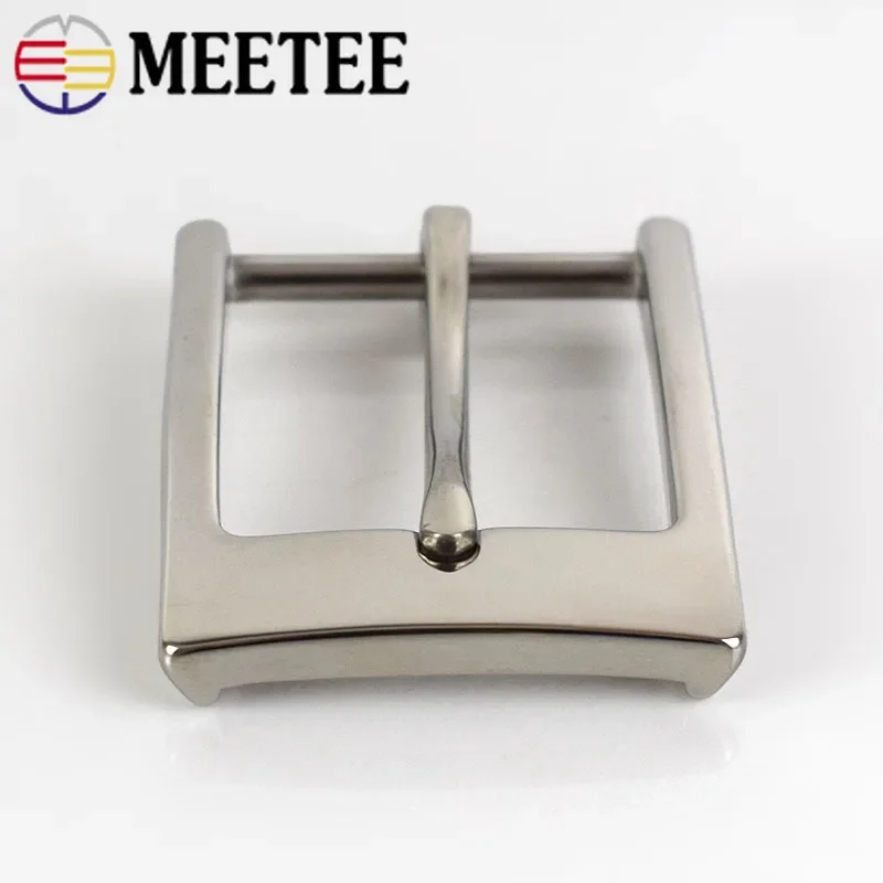 Meetee 1pc/3pcs 35mm Stainless Steel Belt Buckles Men Pin Buckle Belts Head DIY Leather Craft Hardware Decor Accessories ZK842