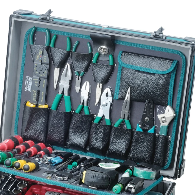Pro'sKit أدوات الصيانة الإلكترونية 107 قطعة 1PK-1990B-1 240 فولت الكهربائية عدة حفر كم مفك صيانة أدوات لحام