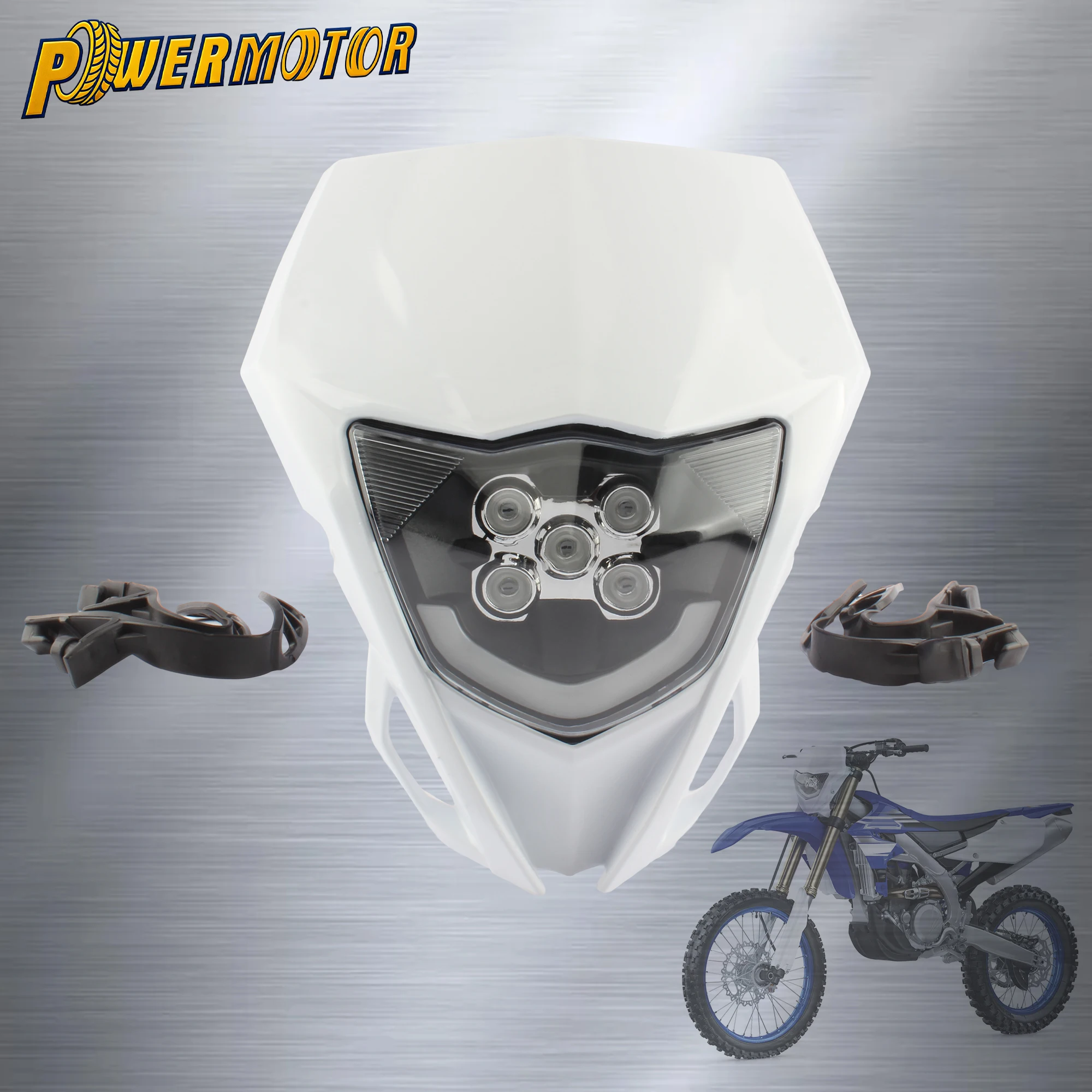 

For Yamaha WR YZ 250 450 Motocross LED Head Light Fairing Motorcycle Headlamp Headlight Plate Dirt Bike Accessories Enduro Parts