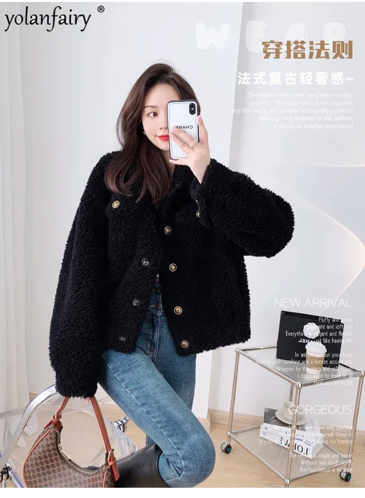 Fur Clothing 2023 New Pure Wool Fur Coat Women's Real Fur Jacket Winter Composite Fur Integrated Tops Women Clothes Abrigos FCY