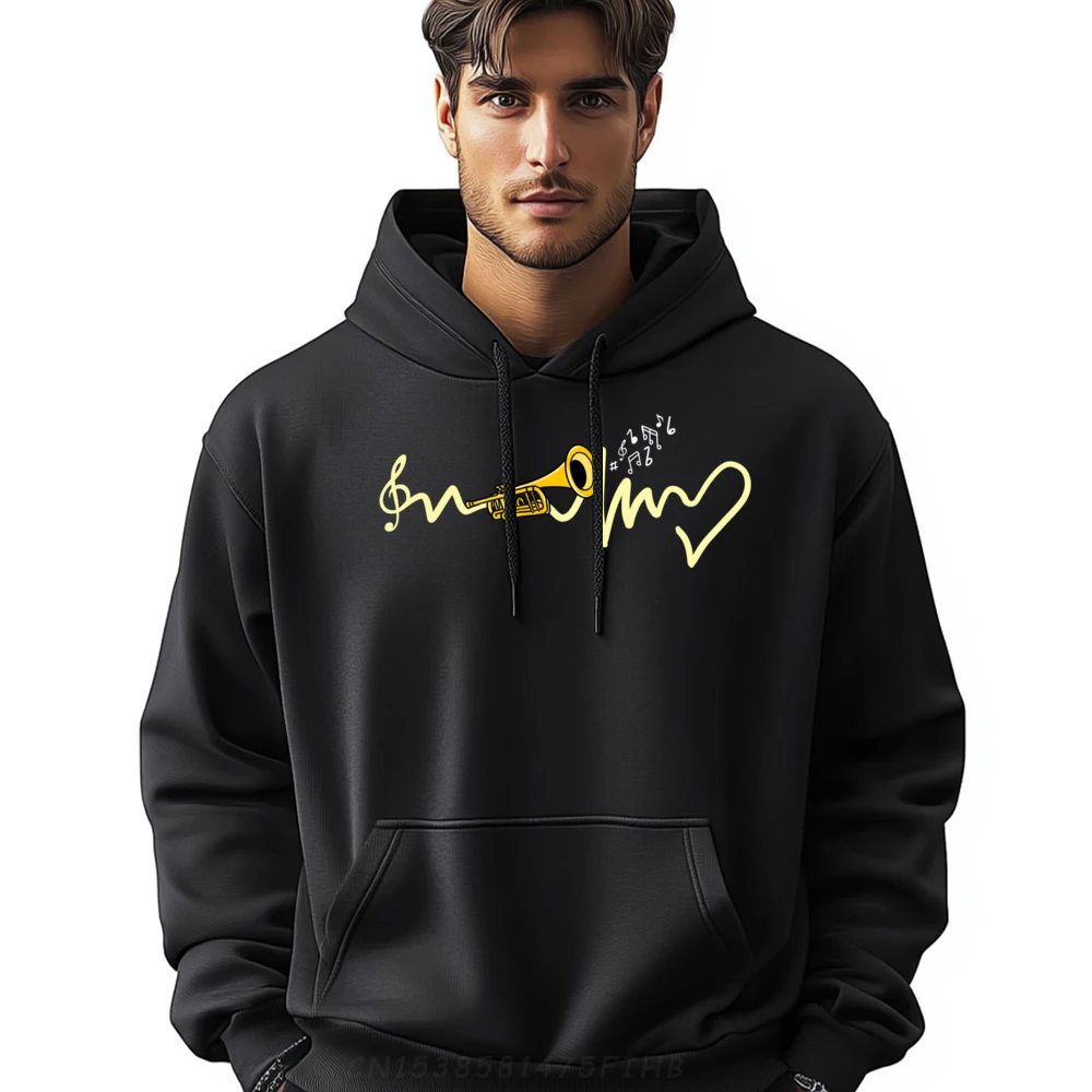 Heartbeat 13 Printed Hoodie Skin-friendly and soft Vintage Pullover Hoodies Men Christmas Sweater Long Sleeve