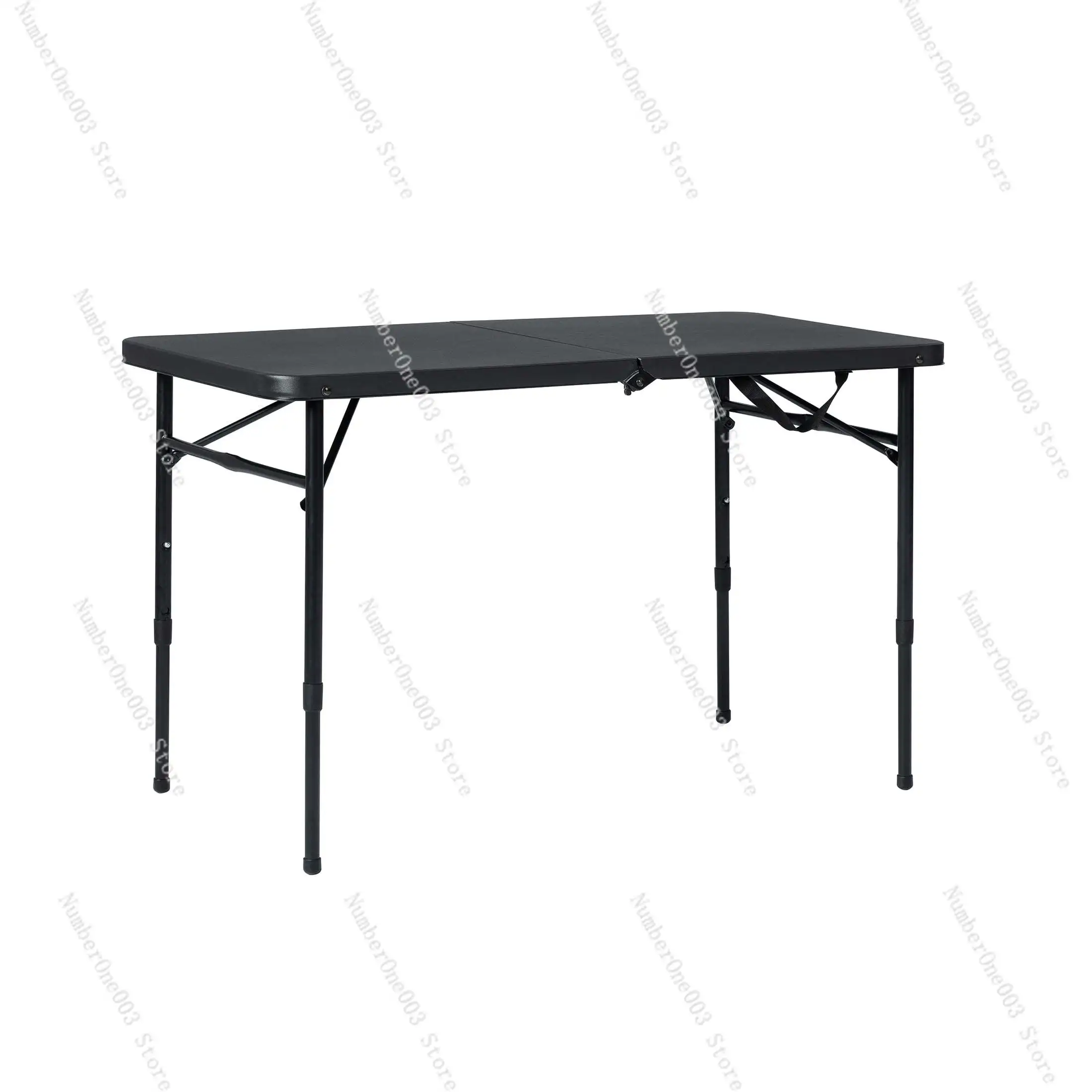 

Mainstays 40"L x 20"W Plastic Adjustable Height Fold-in-Half Folding Table, Rich Black