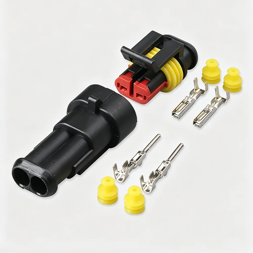 5Sets 1‑6 Pin Automotive Waterproof Electrical Connector Male Female Plug Socket IP68 Car Wire Cable Connector Terminal Kit