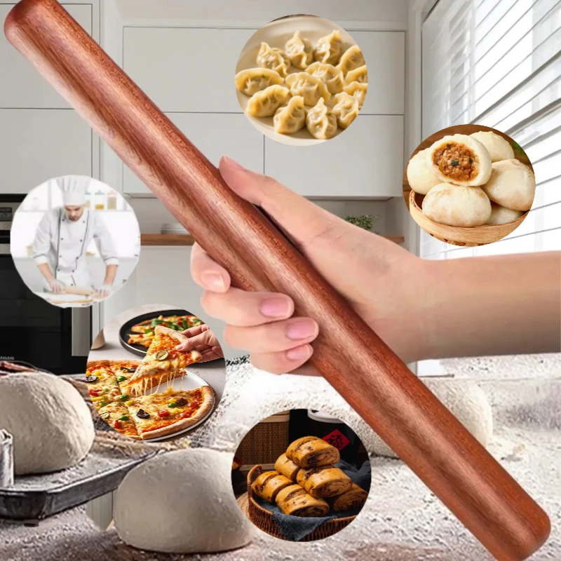 30/50/60 cm hochwertige Haushalts- und Restaurant-Praktalität, Massivholz-Nudelholz, geeignet für die Herstellung von Pizza, Knödeln, Mantou