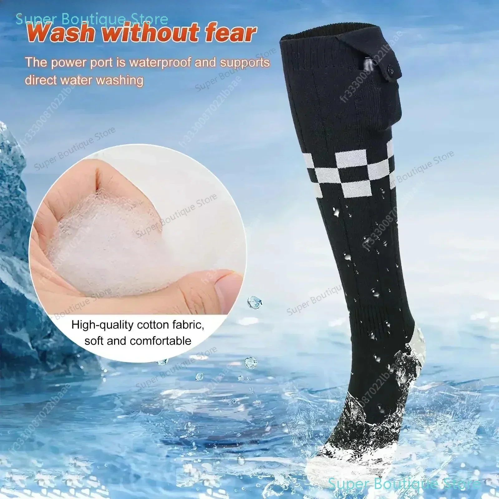 ساخنة الجوارب APP التحكم عن بعد 6000/5000mAh بطارية قابلة للشحن الشتاء الحرارية التدفئة الكهربائية جوارب سميكة 3 التروس #4